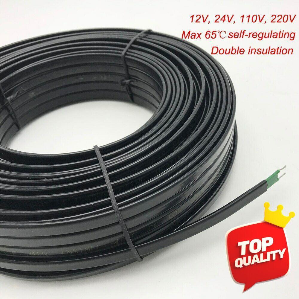 12/24/110/220V Self Regulating Heating Cable Electric Wire Pipe Frost Protection