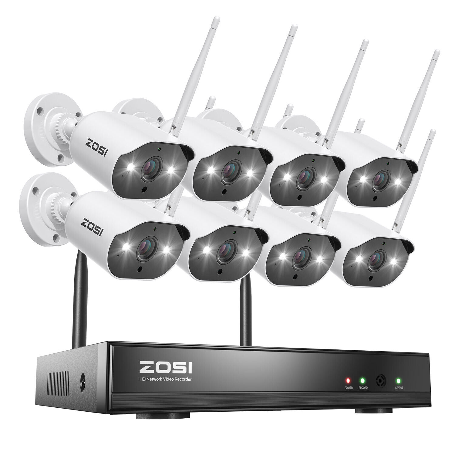 ZOSI 8CH 2K NVR 3MP IP Home Wireless Security Camera System IR Night 2-Way Audio