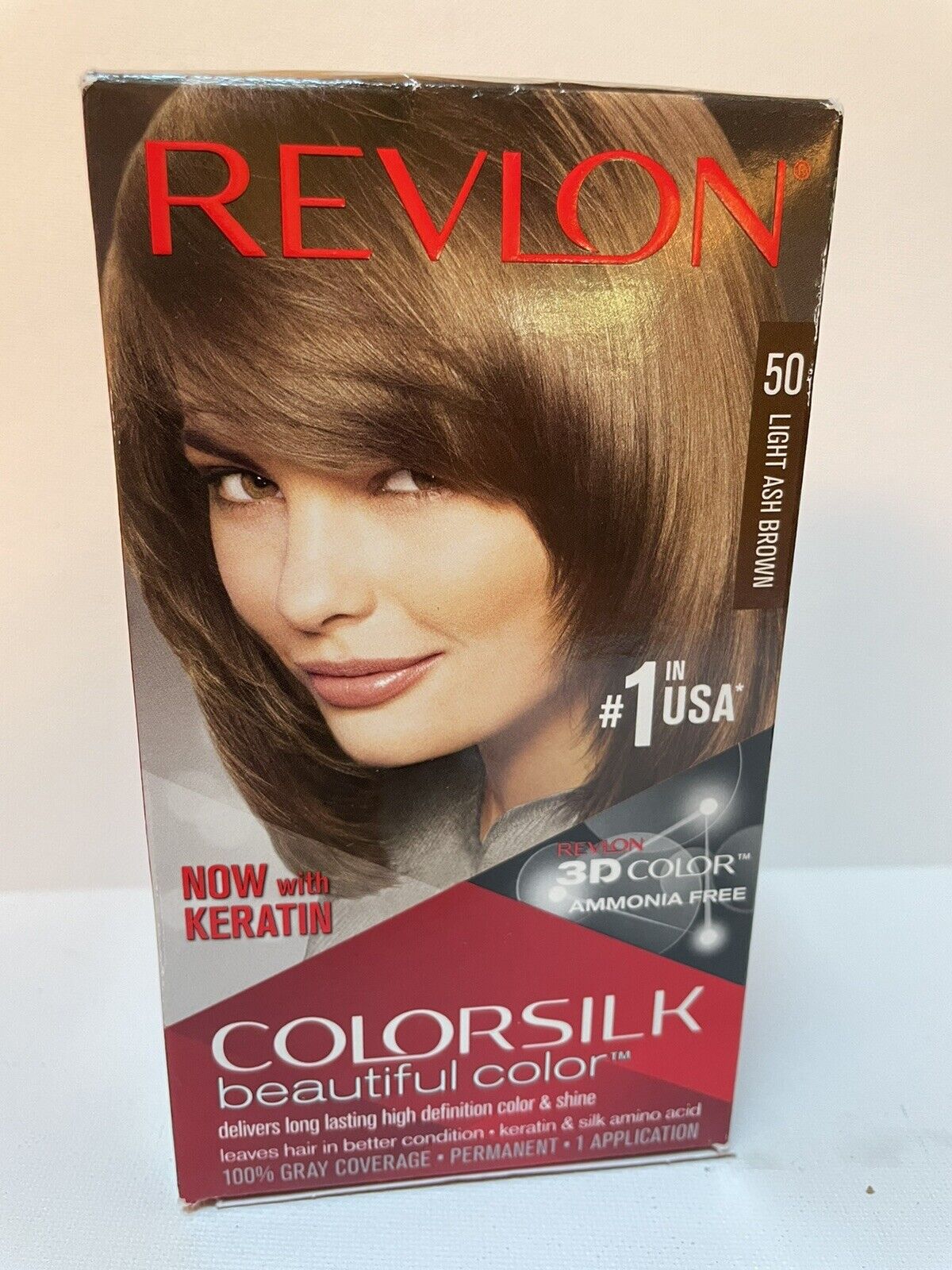 Revlon Colorsilk Beautiful Color Permanent Single Pack 50 Light Ash Brown NIP