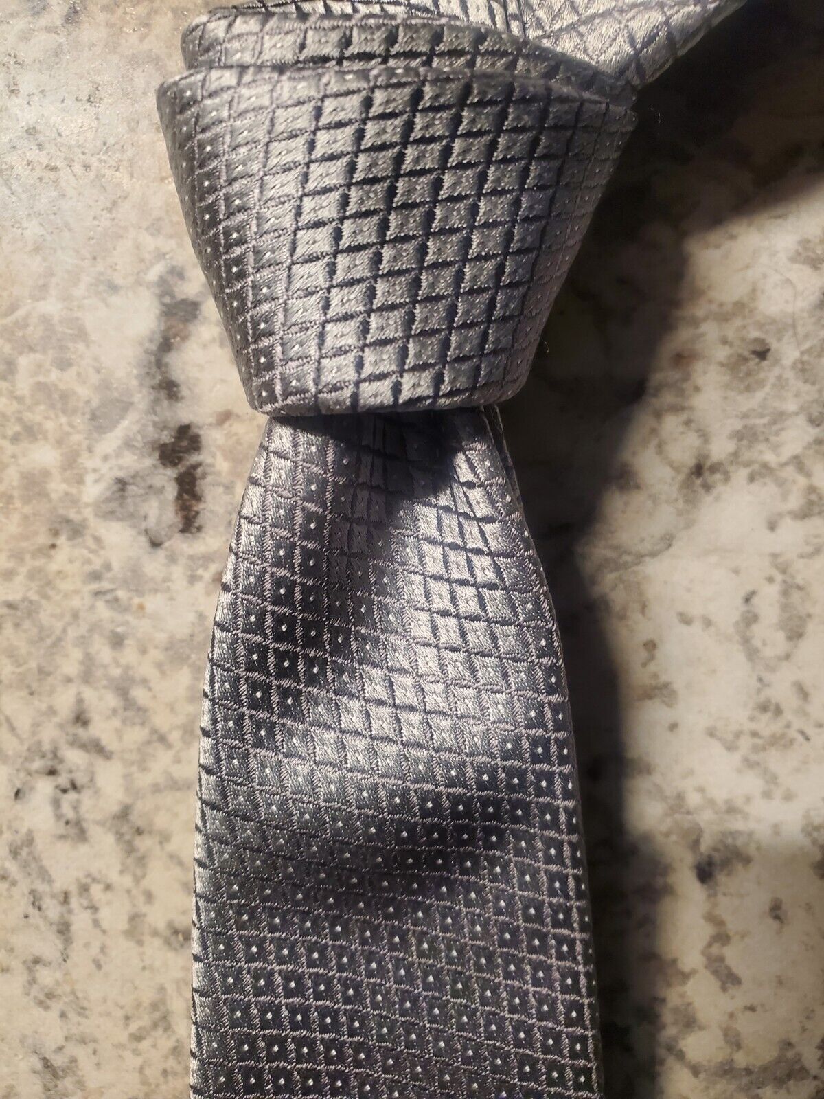Very Nice CANALI 1934 Silver Italy Mens 100% SILK Necktie Ships Safe NEW
