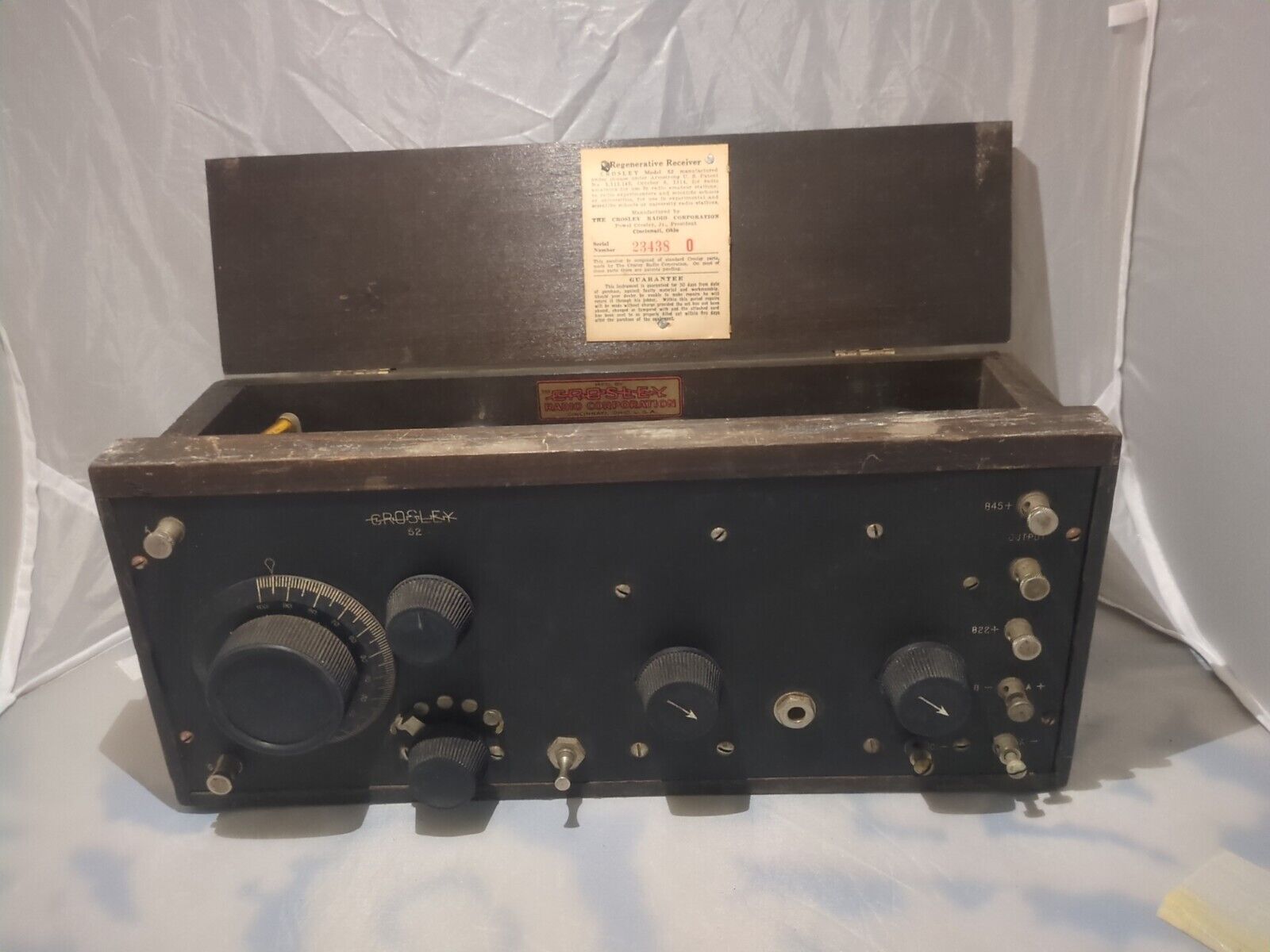 antique Crosley Model 52  Regenerative receiver Tube Radio 1924