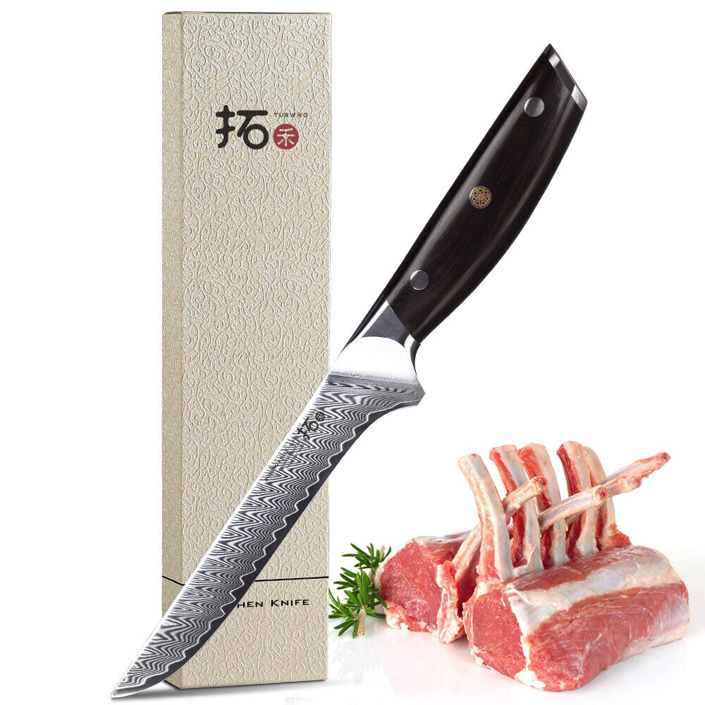 TURWHO 6.5inch Boning Knife Japanese VG10 Damascus Steel Kitchen Cooking Knives