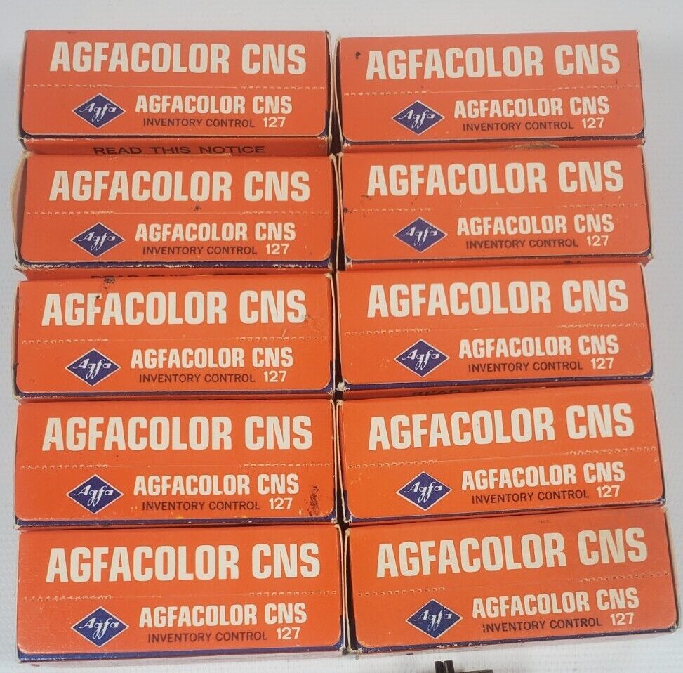 10X AGFACOLOR CNS 127 Vintage Film Rolls SEALED in Boxes Expired NOS