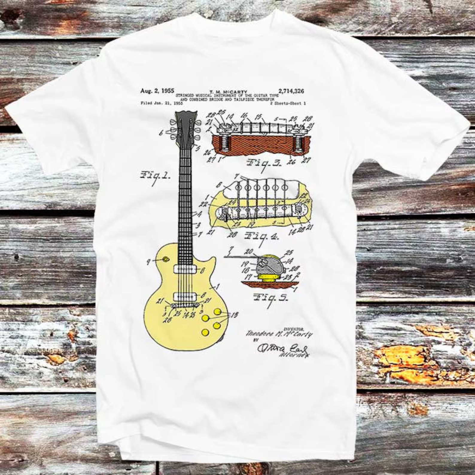 1955 Gibson Les Paul Guitar T-Shirt NEW SDP338