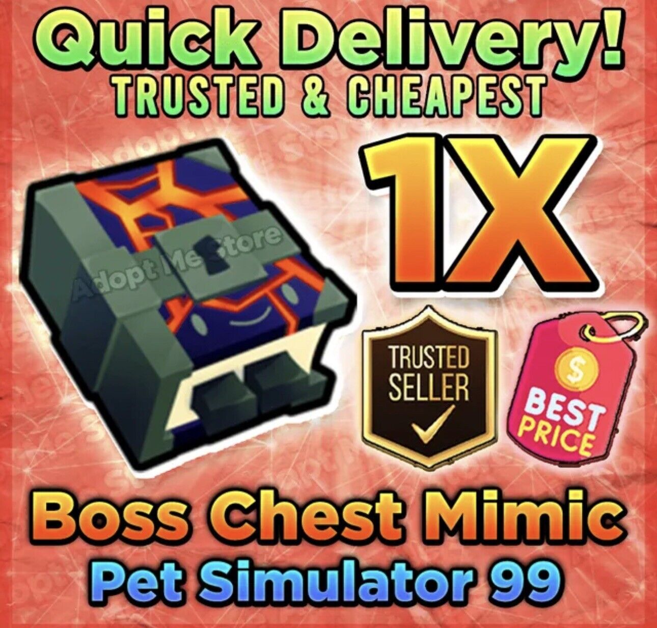 Pet Simulator 99. x1 Boss Chest Mimic ENCHANT -  OP BOOK - Same Day