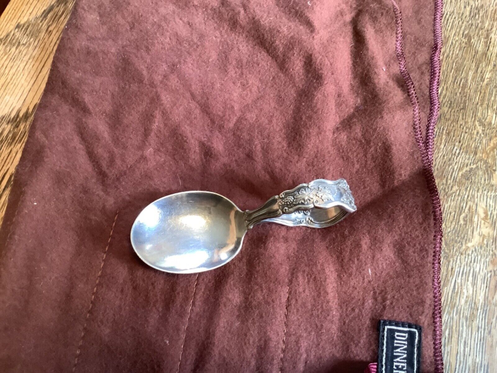 MOSELLE by American Silver Company Grape Motif Baby spoon. 3.5 inches. Used.