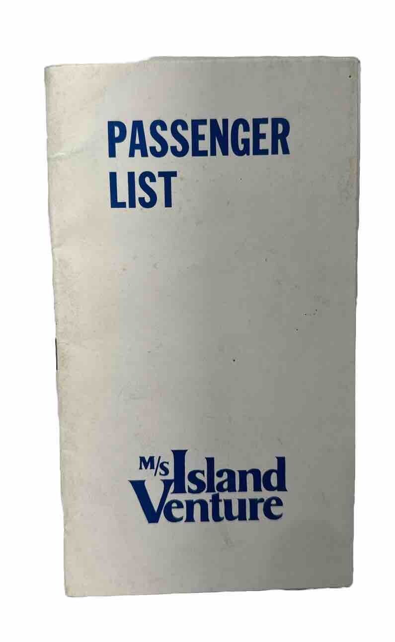 Vintage 1971 Island Venture Cruise Ship Passenger List