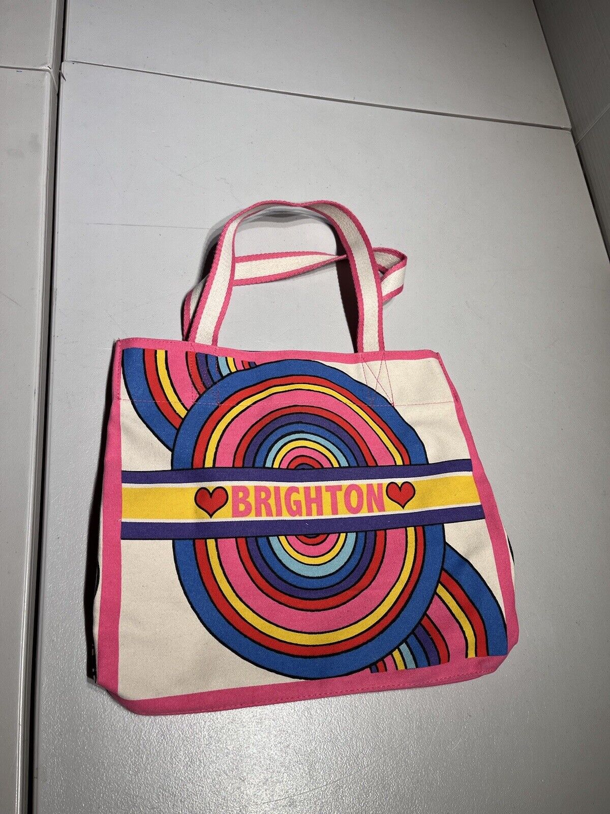 Brighton Tote Bag Power Of Love Large Shopper Hearts Print Spellout Art Bold