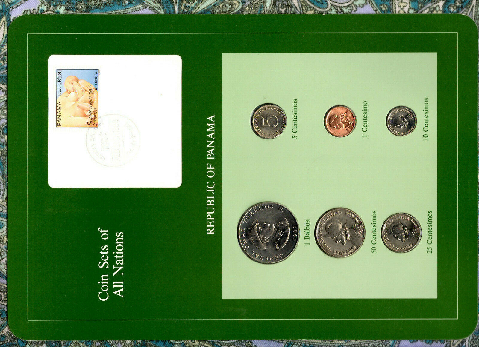 Coin Sets of All Nations Panama Breast Feeding 1982 -1984 Balboa 1984 UNC