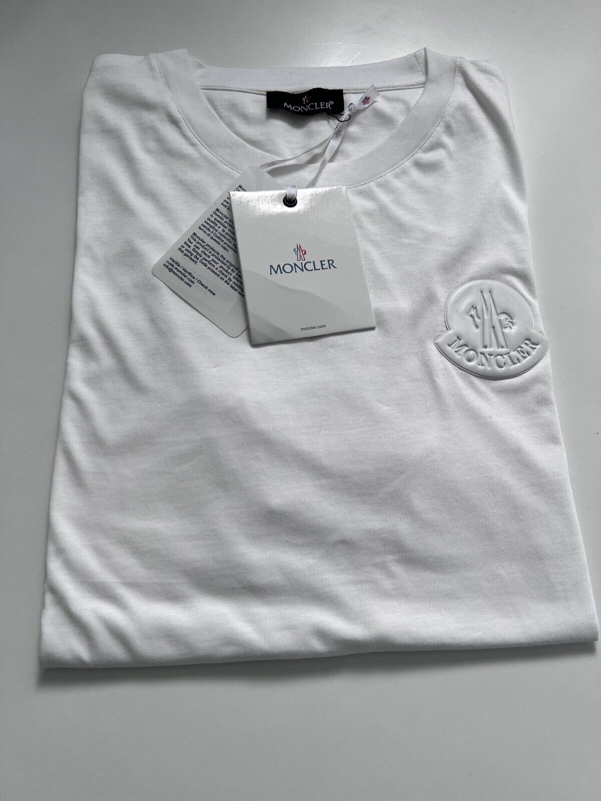 HOT SALE MoncleLogo Printed T-Shirt White Size XL