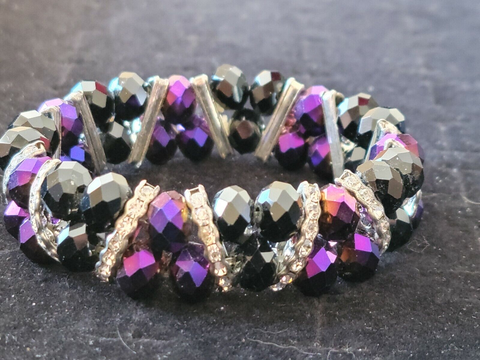 Beautiful Vintage Purple Crystal  & Rhinestone  Bracelet From Mom\'s Jewelry