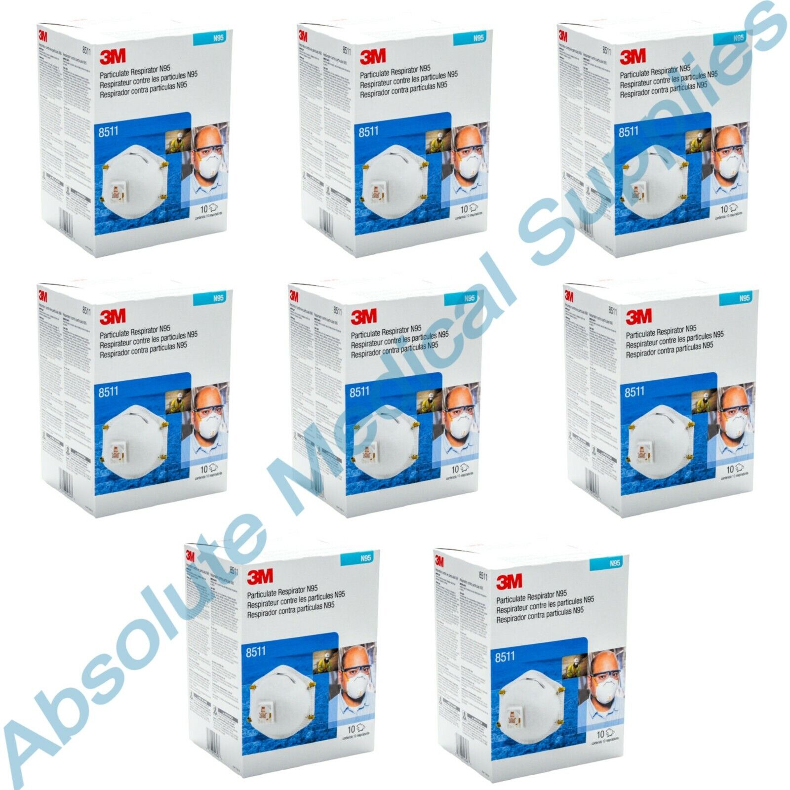 *80-Pieces* 3M Particulate Respirator N95 Protective Face Mask 8511