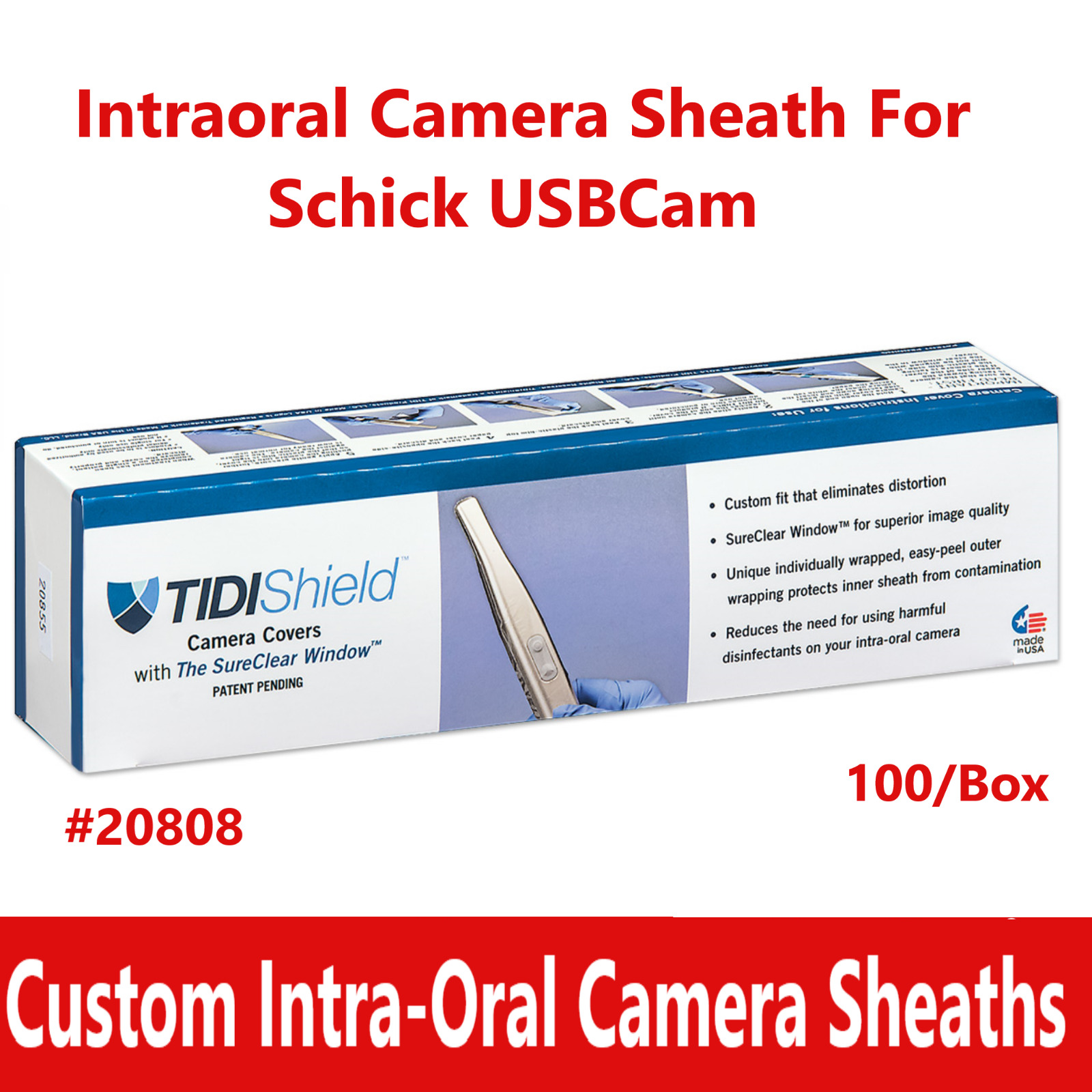 TiDi Schick USB Camera Camera Sheaths for Schick USB USBCam 1, 2, 3, 4, 100/Bx