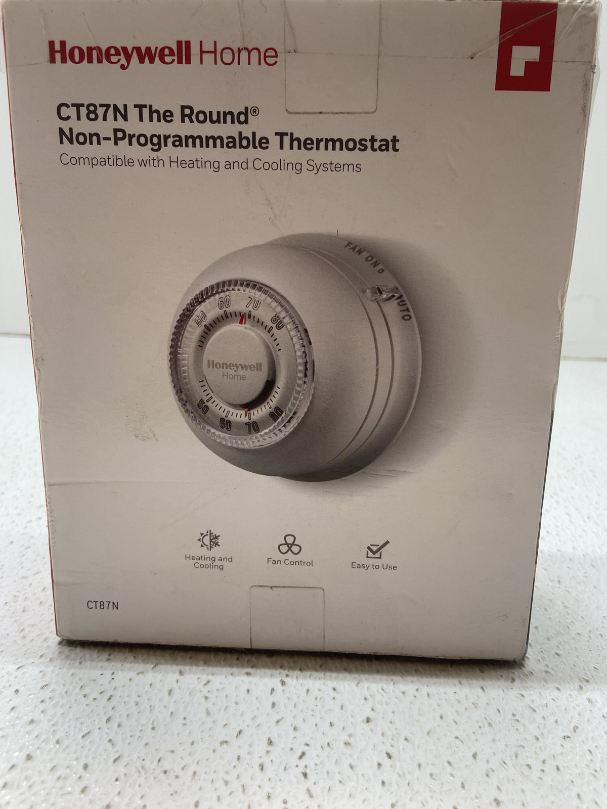 Honeywell CT87N The Round White Non Programmable Thermostat For Heating Cooling