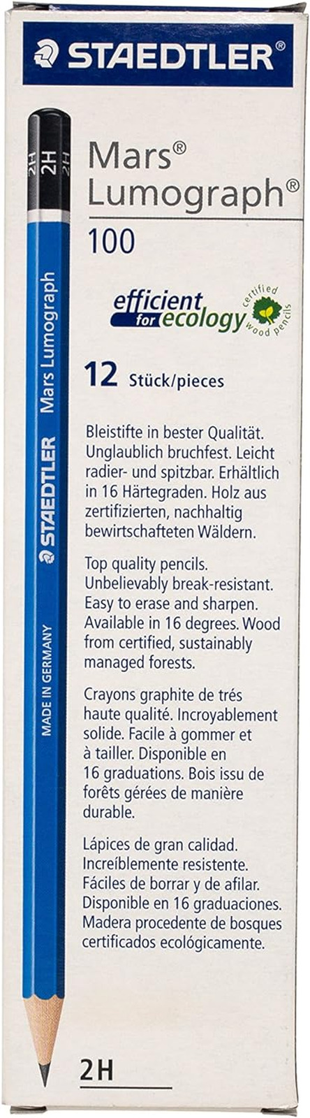 Staedtler Mars Lumograph Pencil 2h - Box of 12