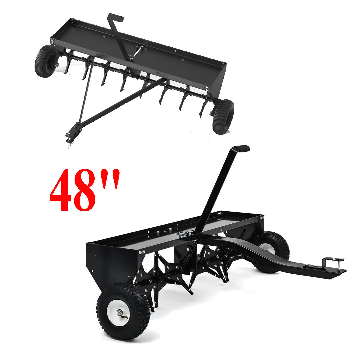 48 in Extra-Wide Tow Bar Tow Behind Lawn Aerator with Galvanized Steel Tines