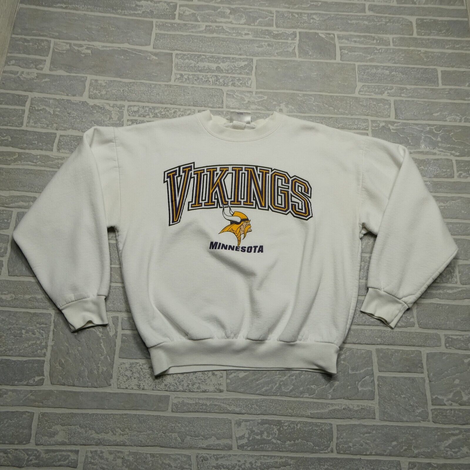 VINTAGE Logo Athletic Minnesota Viking Sweatshirt Adult Large Crewneck Fleece