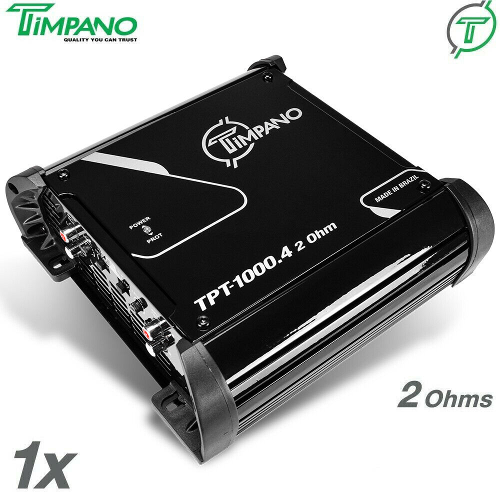 1x Timpano TPT-1000.4 2 Ohms Brazilian Amplifier 1000W Car Audio 4 Channel Amp 
