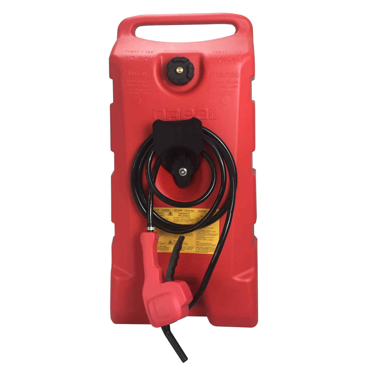 14 Gallon Fuel Transfer Gas Caddy Tank Pump Container Portable Rolling Wheel Red