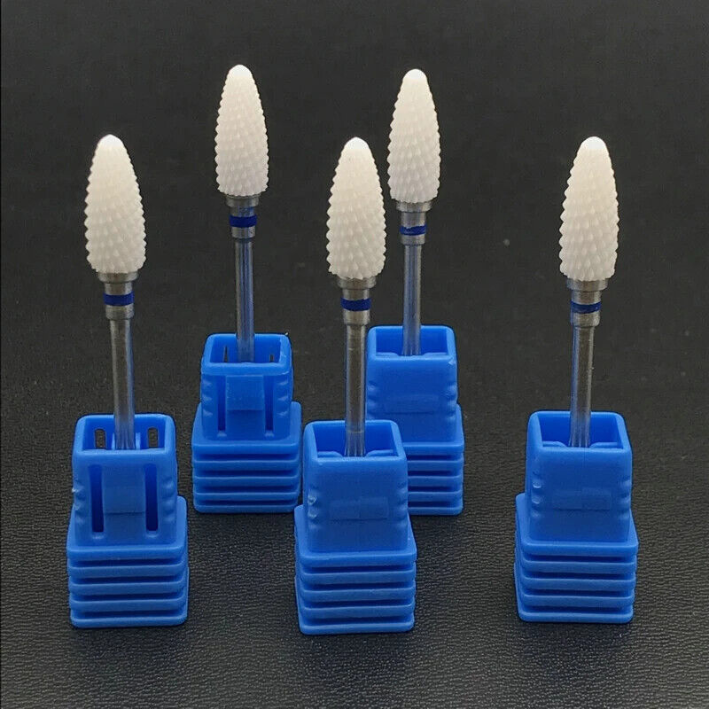 5Pcs Dental Bullet Shape Zirconia Ceramic Burs Drills for Micro Motor Polisher
