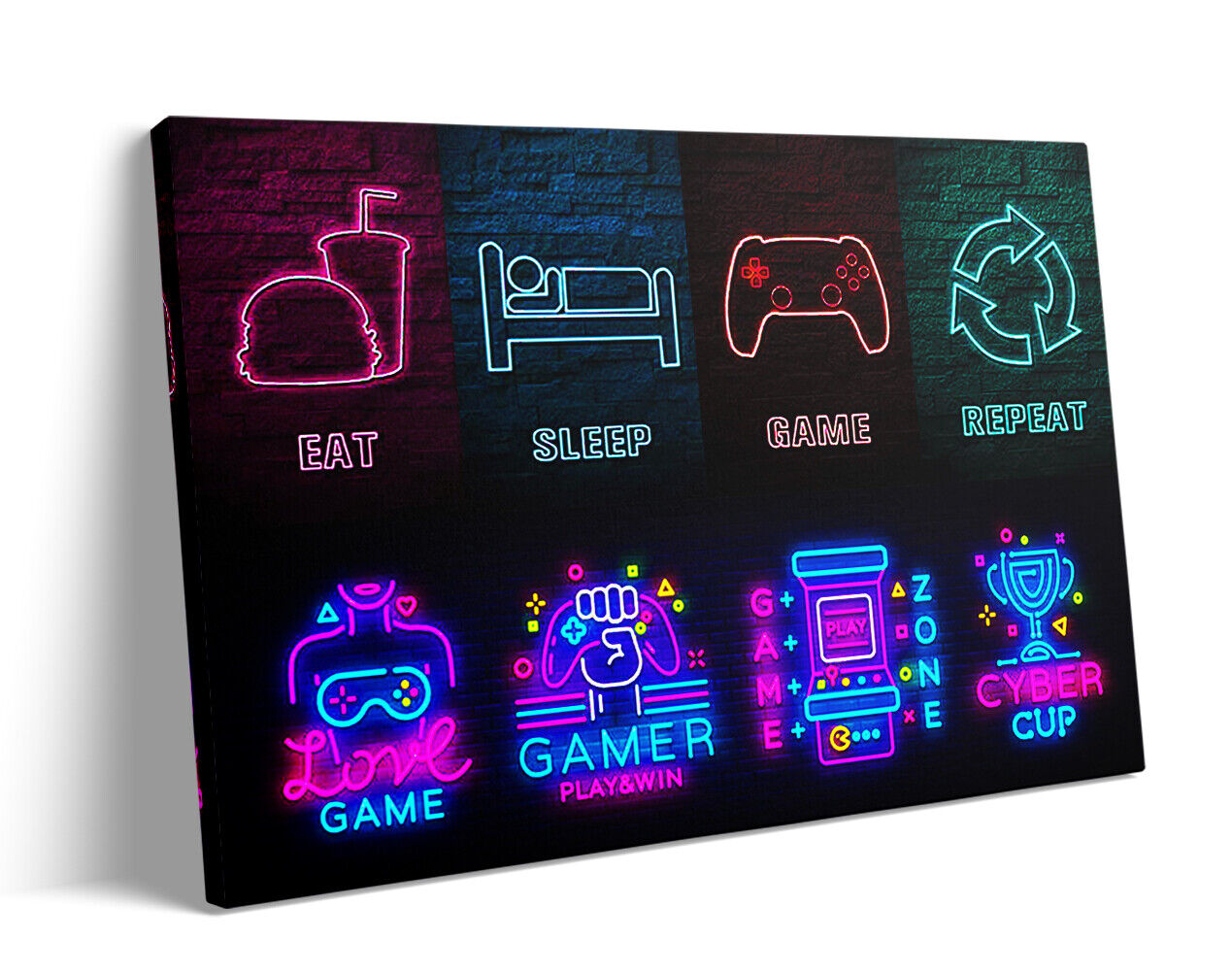 Game Room Décor Wall Canvas Art Gaming Video Posters for Boys Bedroom Playroom