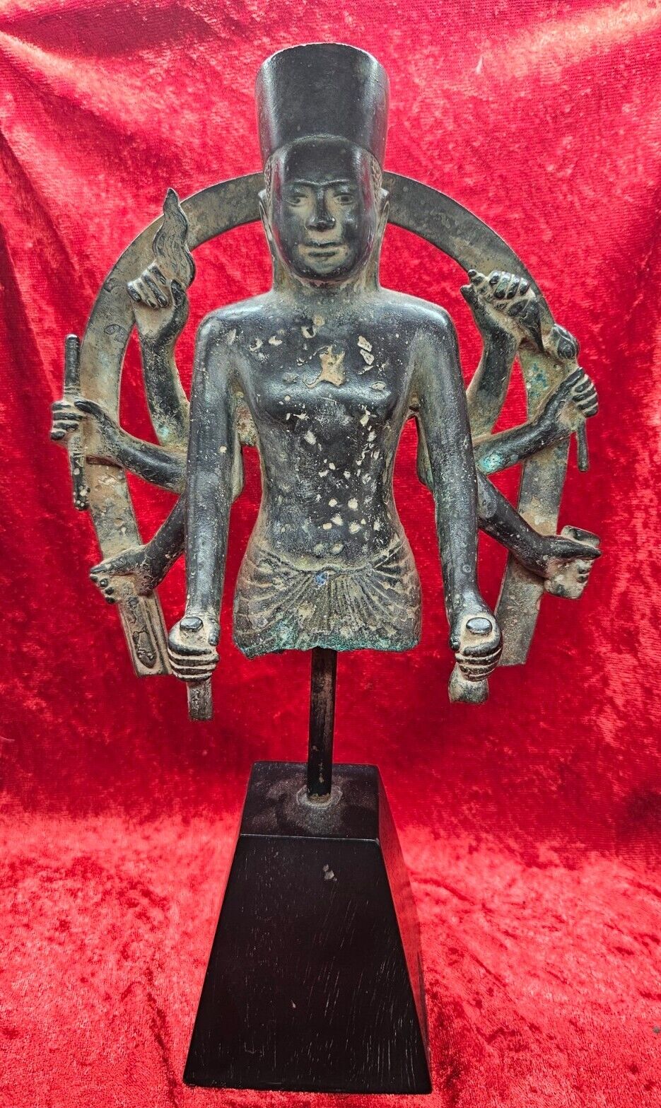 Antique Khmer Vishnu Bronze Statue