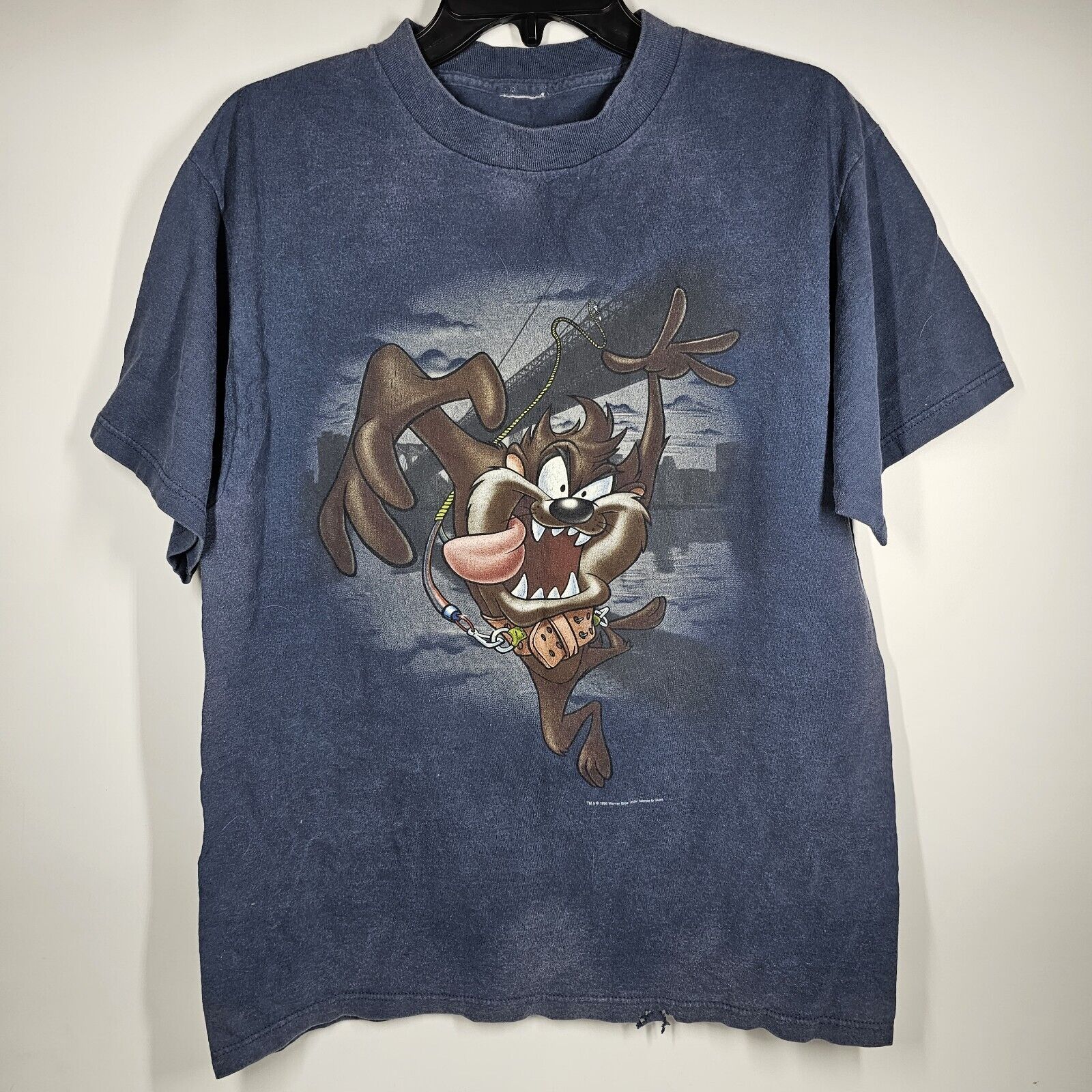 Vintage 1996 Taz Tasmanian Devil Looney Tunes T-Shirt Bungee School Rare HTF