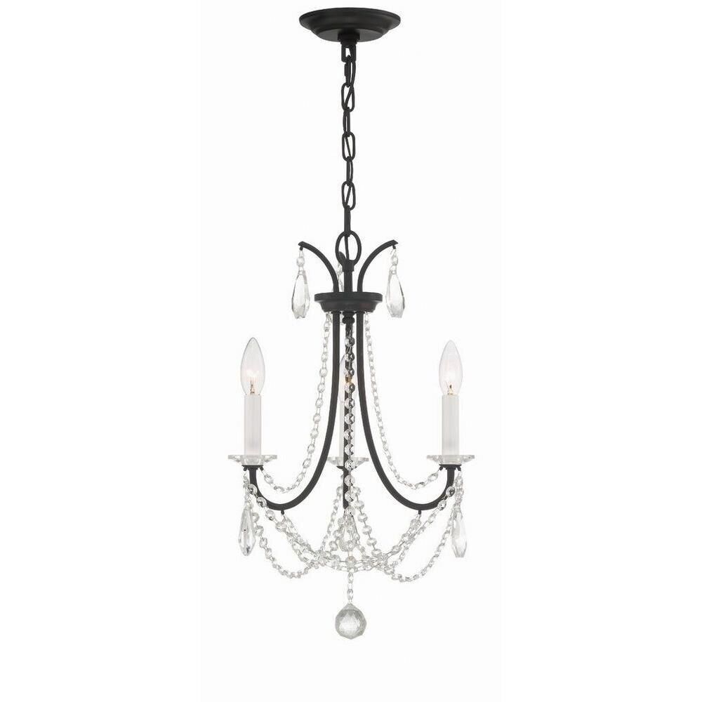 3 Light Mini Chandelier In Traditional Style-21 Inches Tall and 14 Inches