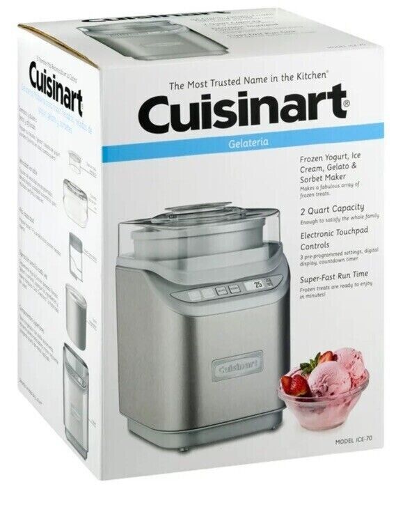 🍦 Cuisinart ICE-70P1 1.8L Ice Cream Maker Cool Creations - Silver - NEW