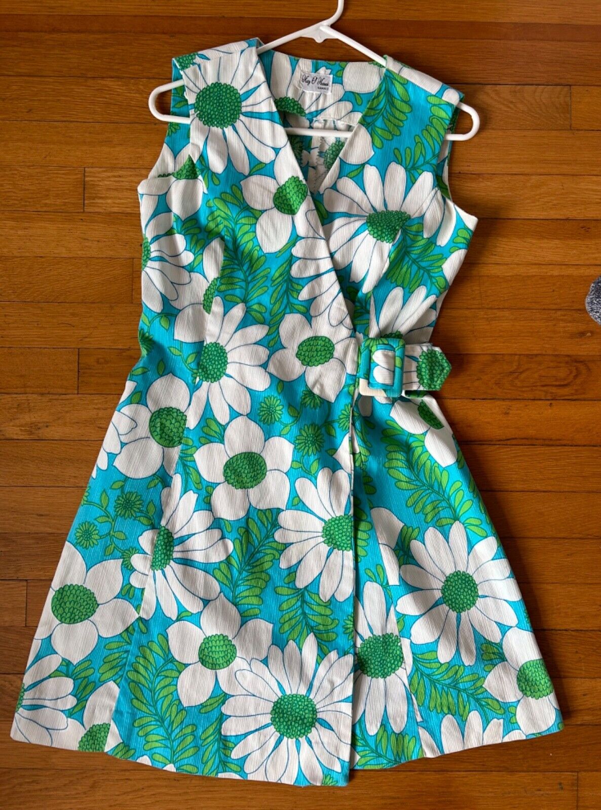 Vintage Hawaiian Kay O Kauai Sleeveless Wrap Around Dress SMALL