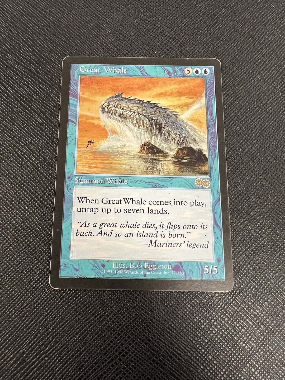 Great Whale Urza\'s Saga HEAVILY PLD Blue Rare MAGIC THE GATHERING CARD ABUGames