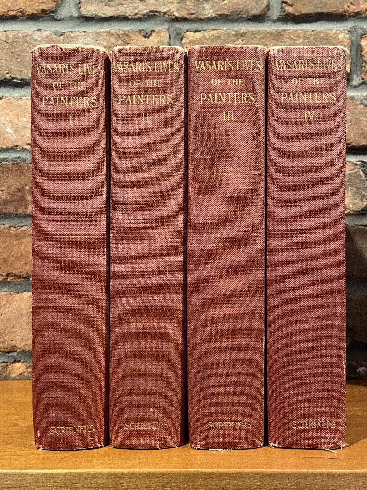 Antique 1896 Complete Set Of 4 Vasari’s Lives Of The Most Eminent Painters