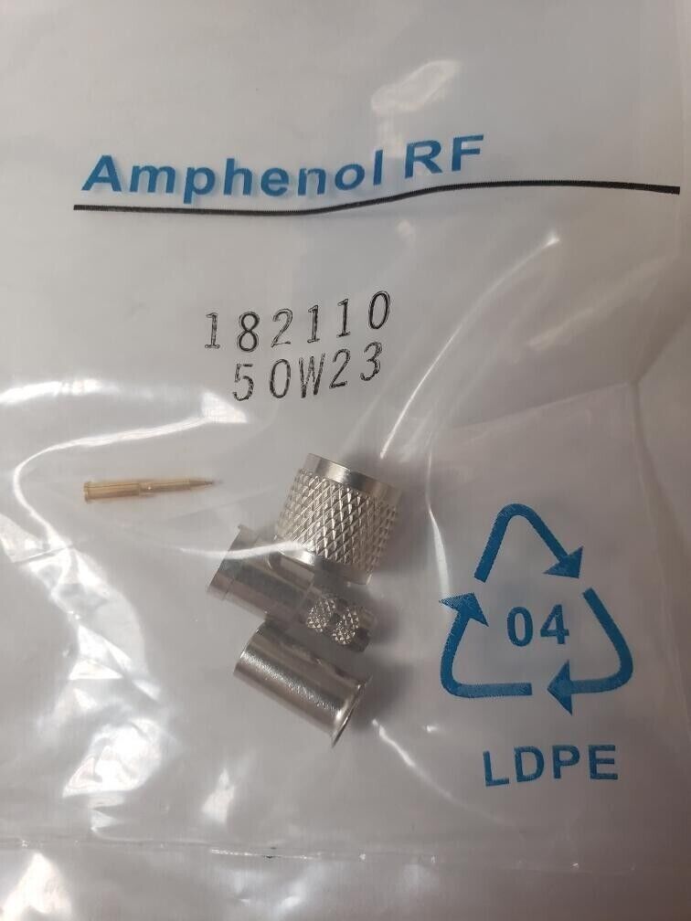 Amphenol RF 182110 RG58 LMR195 Mini Uhf S Crimp Coaxial Connector Lot of 50