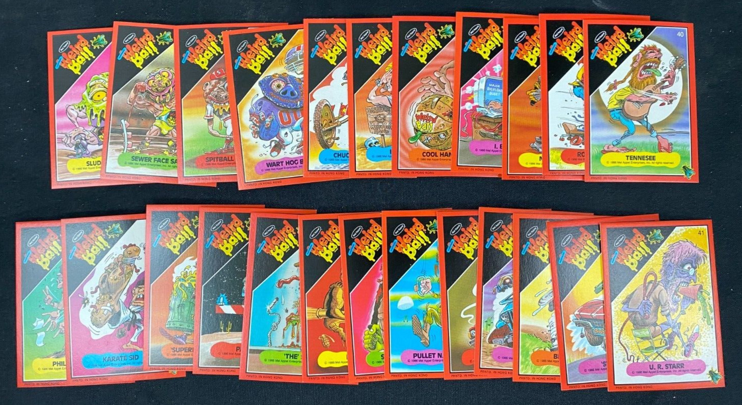 Vintage 1986 Mel Appel Unofficial Weird Ball Trading Cards Lot (24) NH 81723