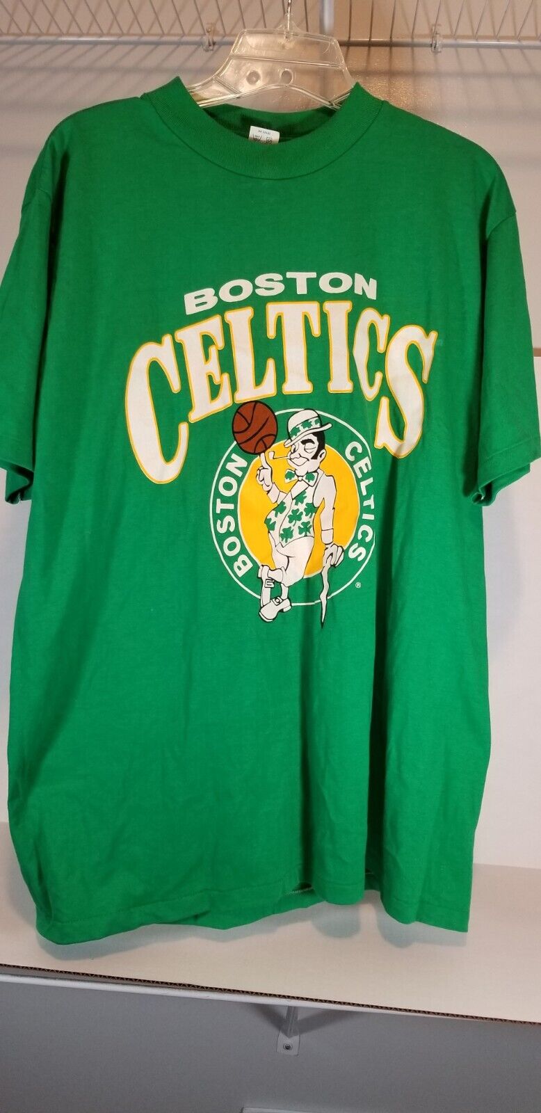 Rare Vintage Boston Celtics Artex T Shirt Single Stitch Made in USA Size L