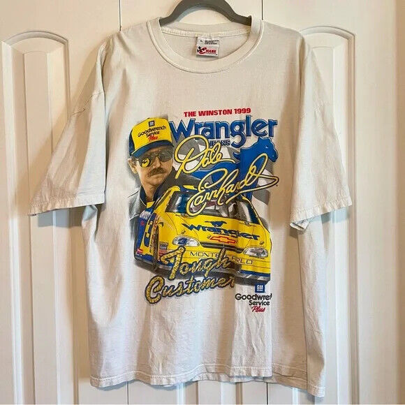 Vtg Dale Earnhardt Wrangler Tough Customer NASCAR T-shirt Cotton 100% H9586