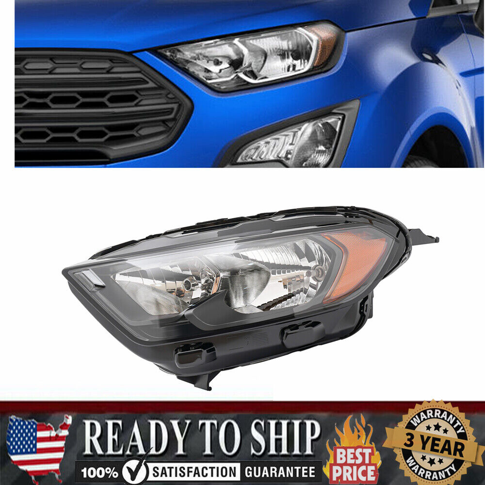 Left Side Halogen Headlight for Ford EcoSport 18-22 Driver Side Headlamp 