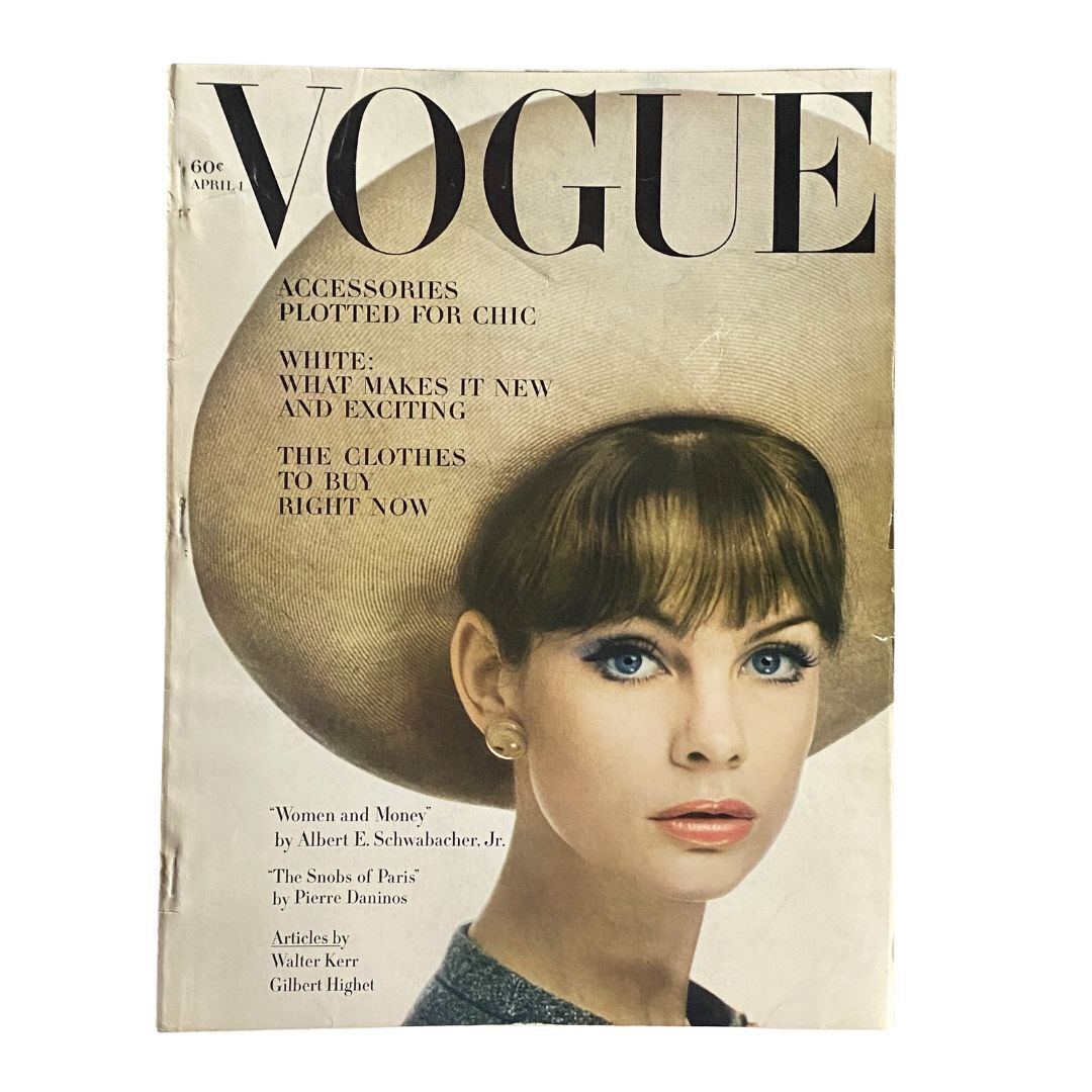 VTG Vogue Magazine April 1 1963 Jean Shrimpton by William Klein No Label