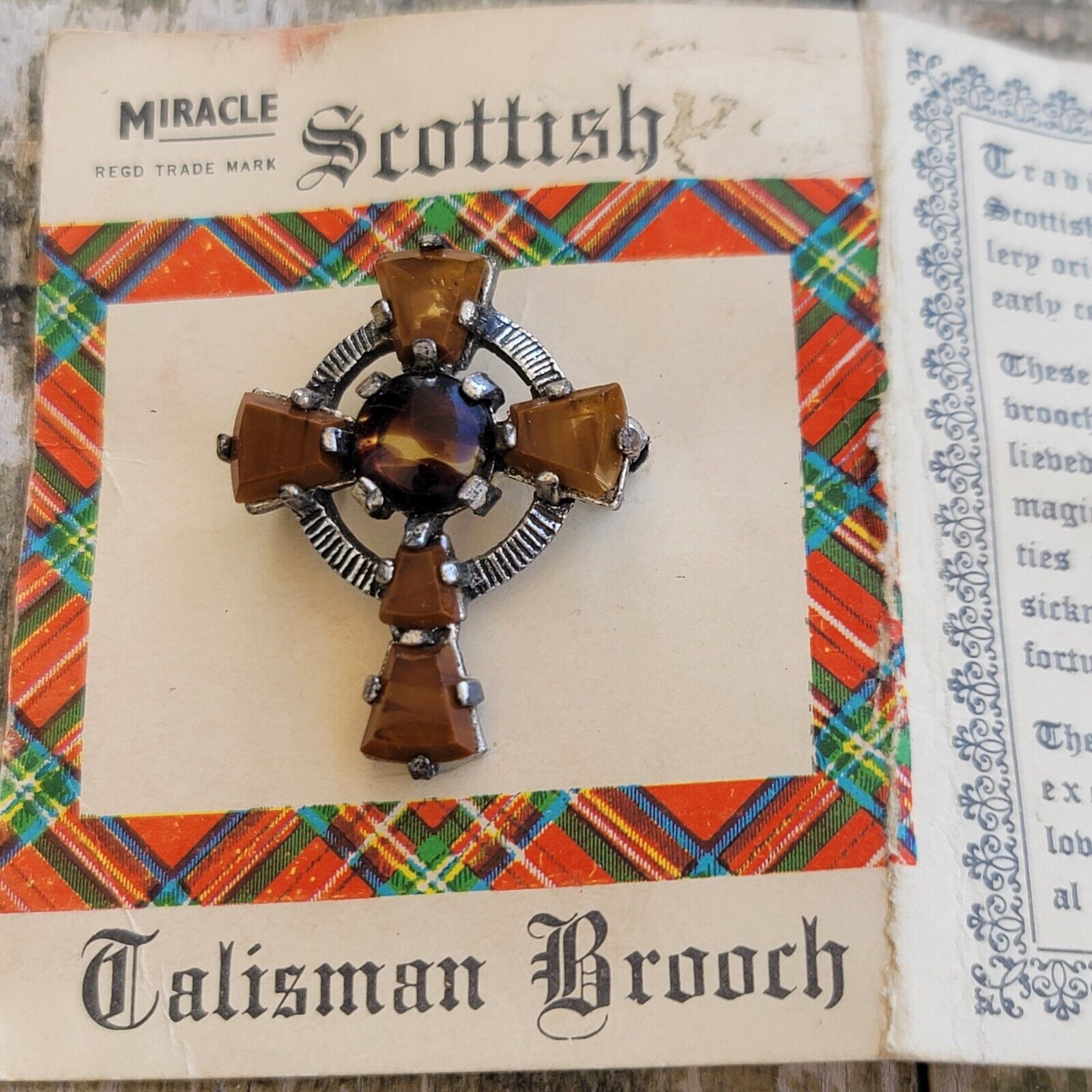 Miracle Scottish Talisman Brooch Vintage Cross