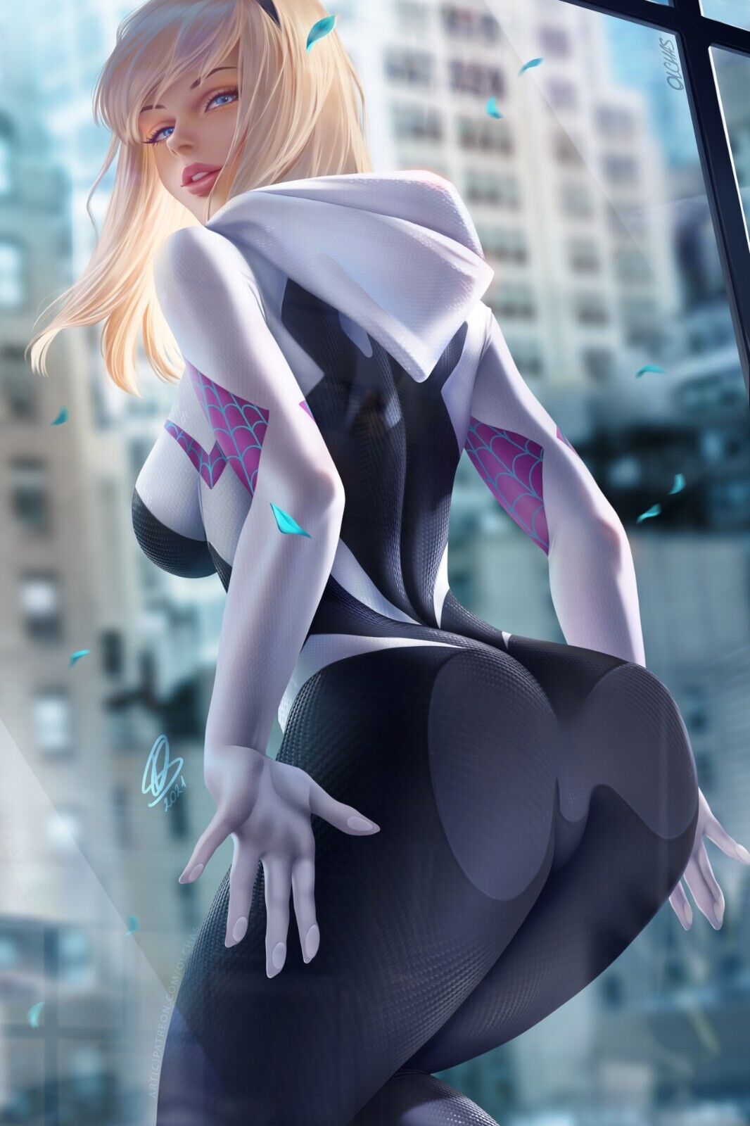 Movie Spider Gwen Big Butt Anime Sexy Naked Girl HD Print Canvas Poster AI Art