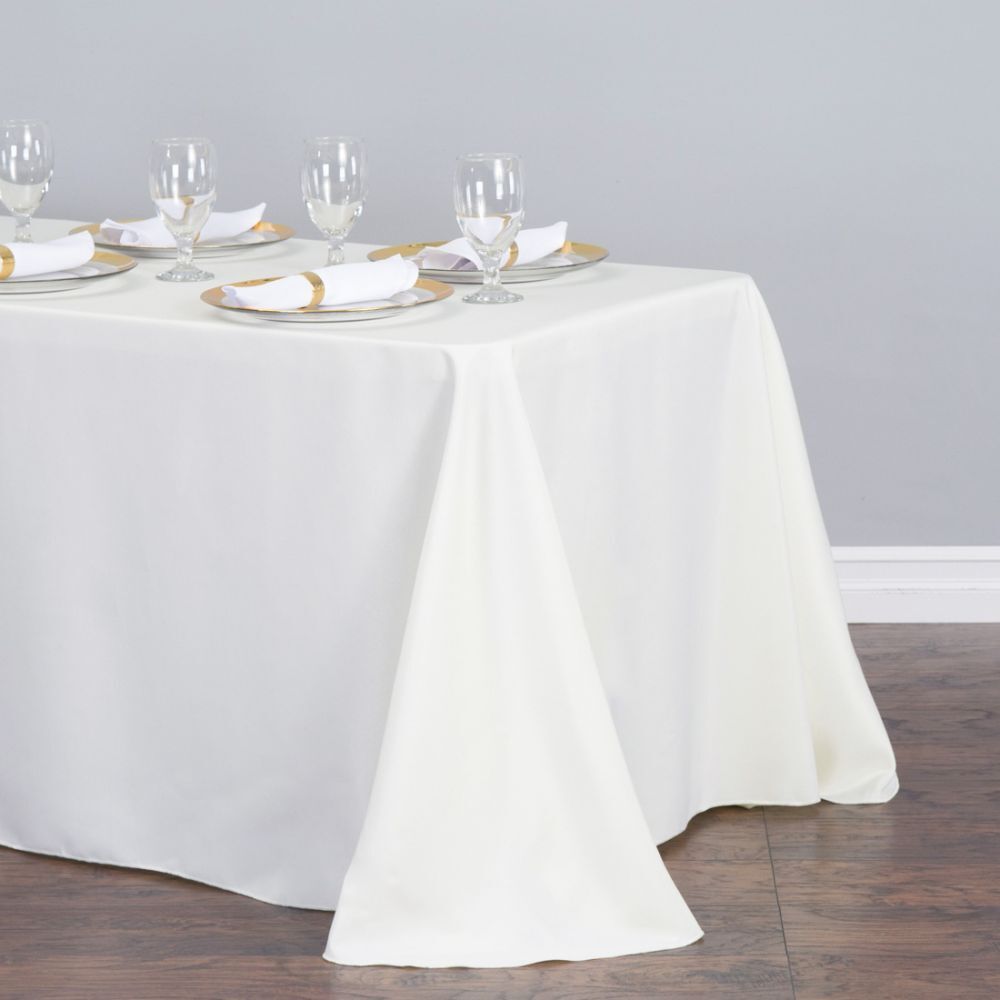 1/10 Pcs 90 x 132 in. Polyester Rectangular Linen Tablecloth Wedding Event Party