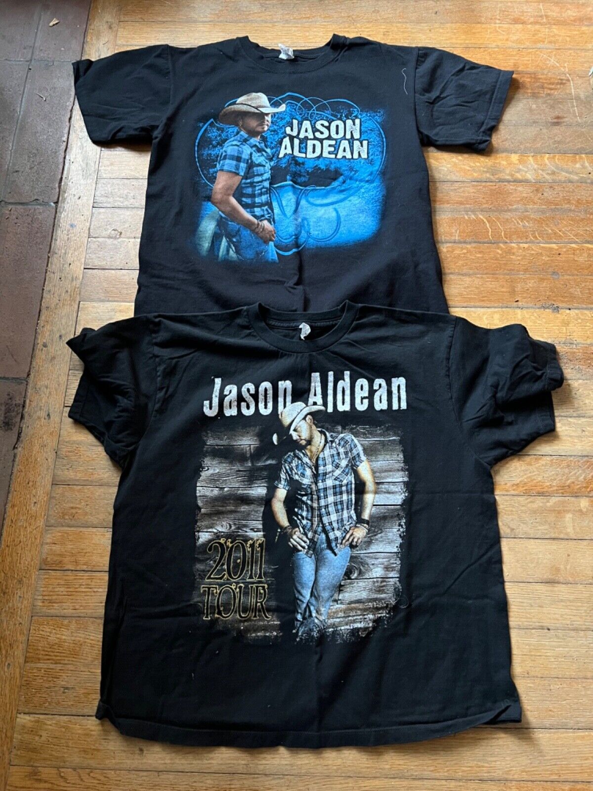 VTG Y2K Jason Aldean Concert Tour Shirt T-Shirt Large Lot of 2
