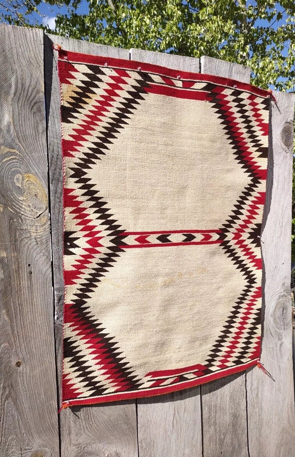 Navajo Rug Saddle Blanket Throw Antique Native American Indian Weaving 1910