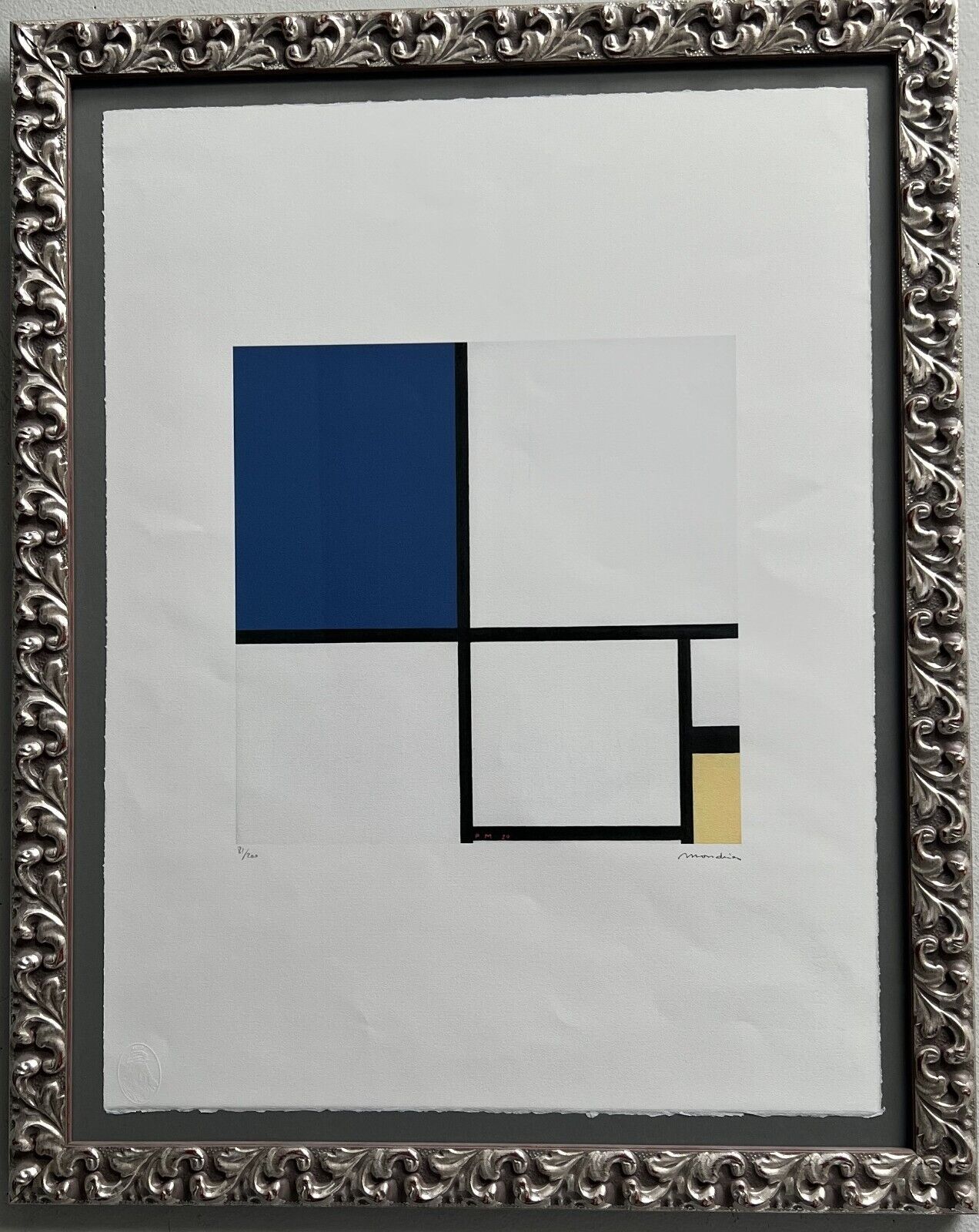 PIET MONDRIAAN (1872-1944) HOLLAND LITHOGRAPH WITH COA NUMBERED, SO FLA ESTATE