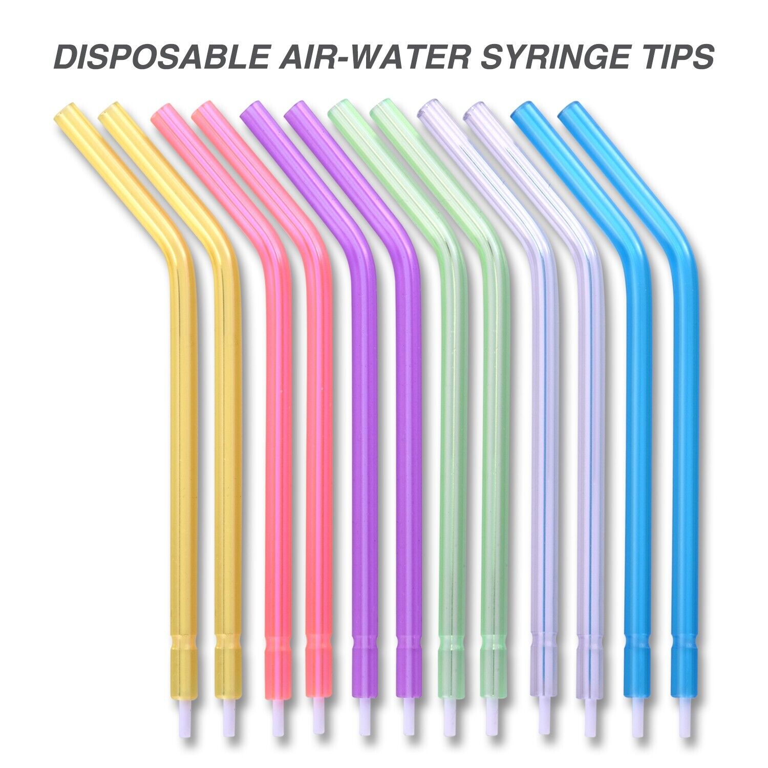 1500 Dental Disposable Air Water Syringe Tips, Rainbow Variety, (6 Bags of 250)