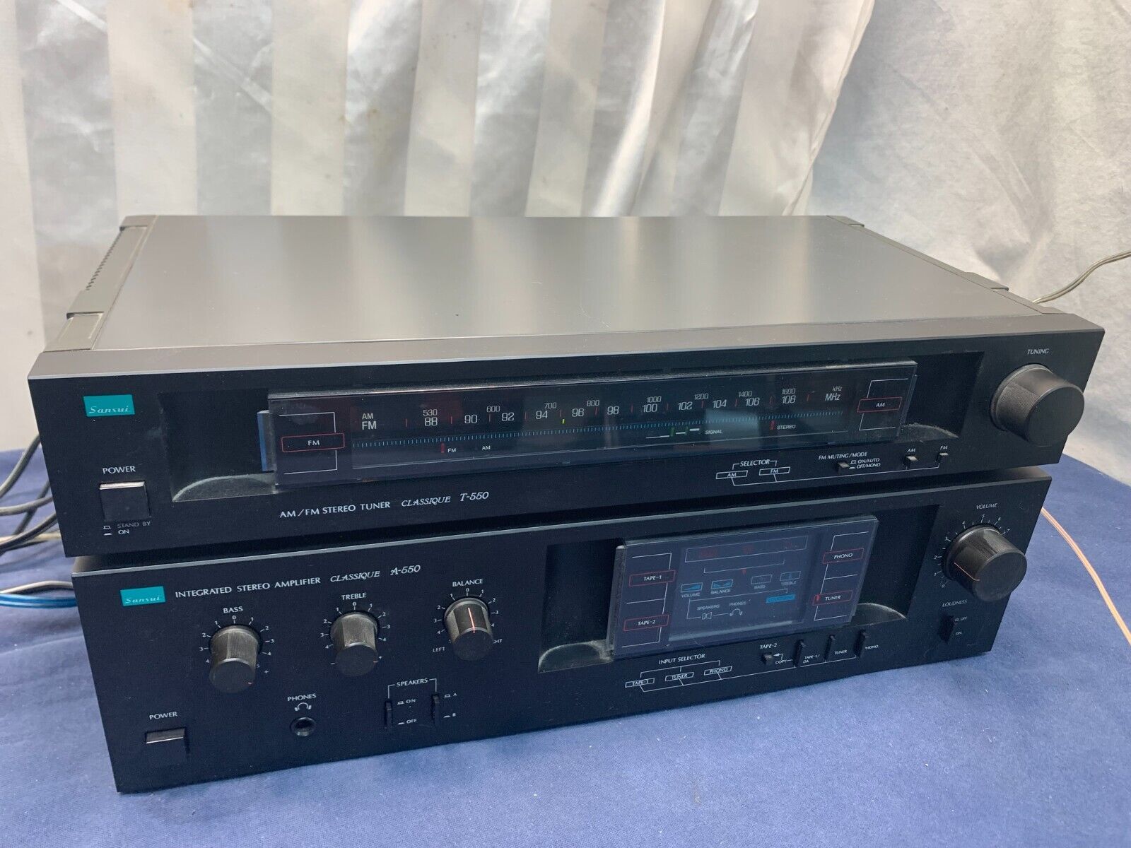 Sansui Classique T-550 VTG AM/FM Stereo Tuner & A-550 Integrated Amplifier Japan