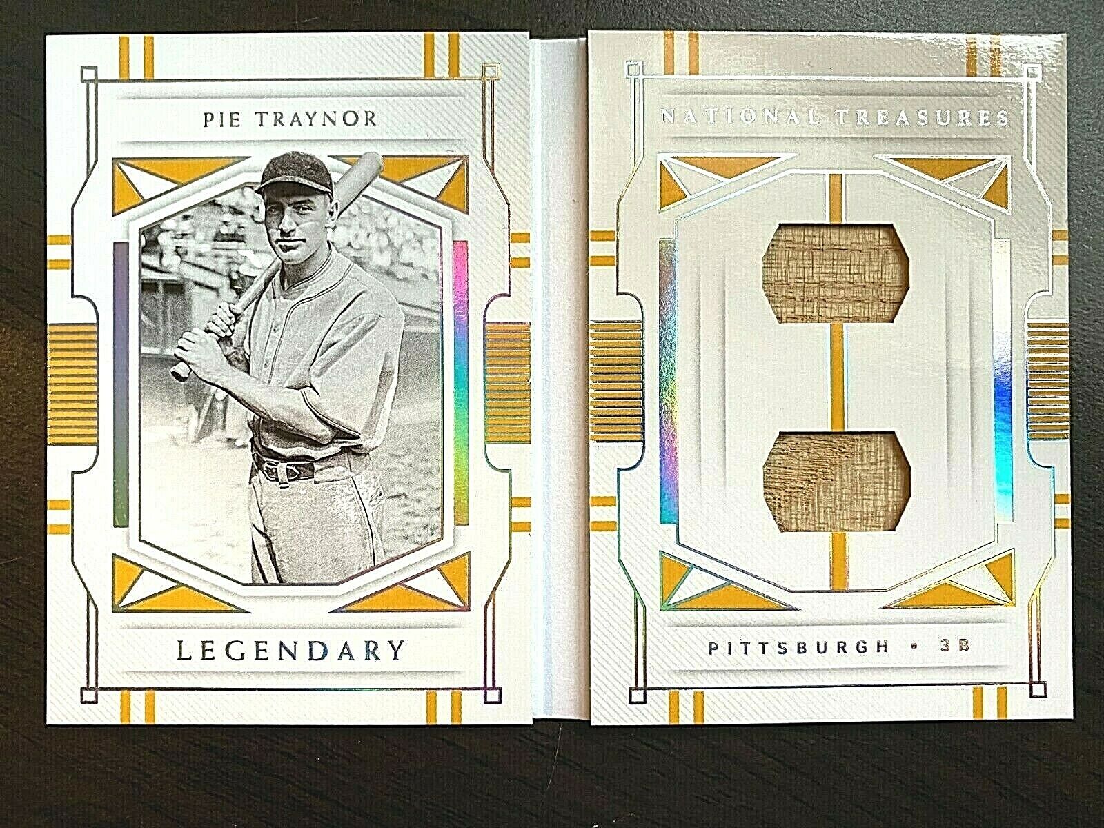 2021 National Treasures Holo Silver Pie Traynor Dual Bat Relic Booklet #04/10