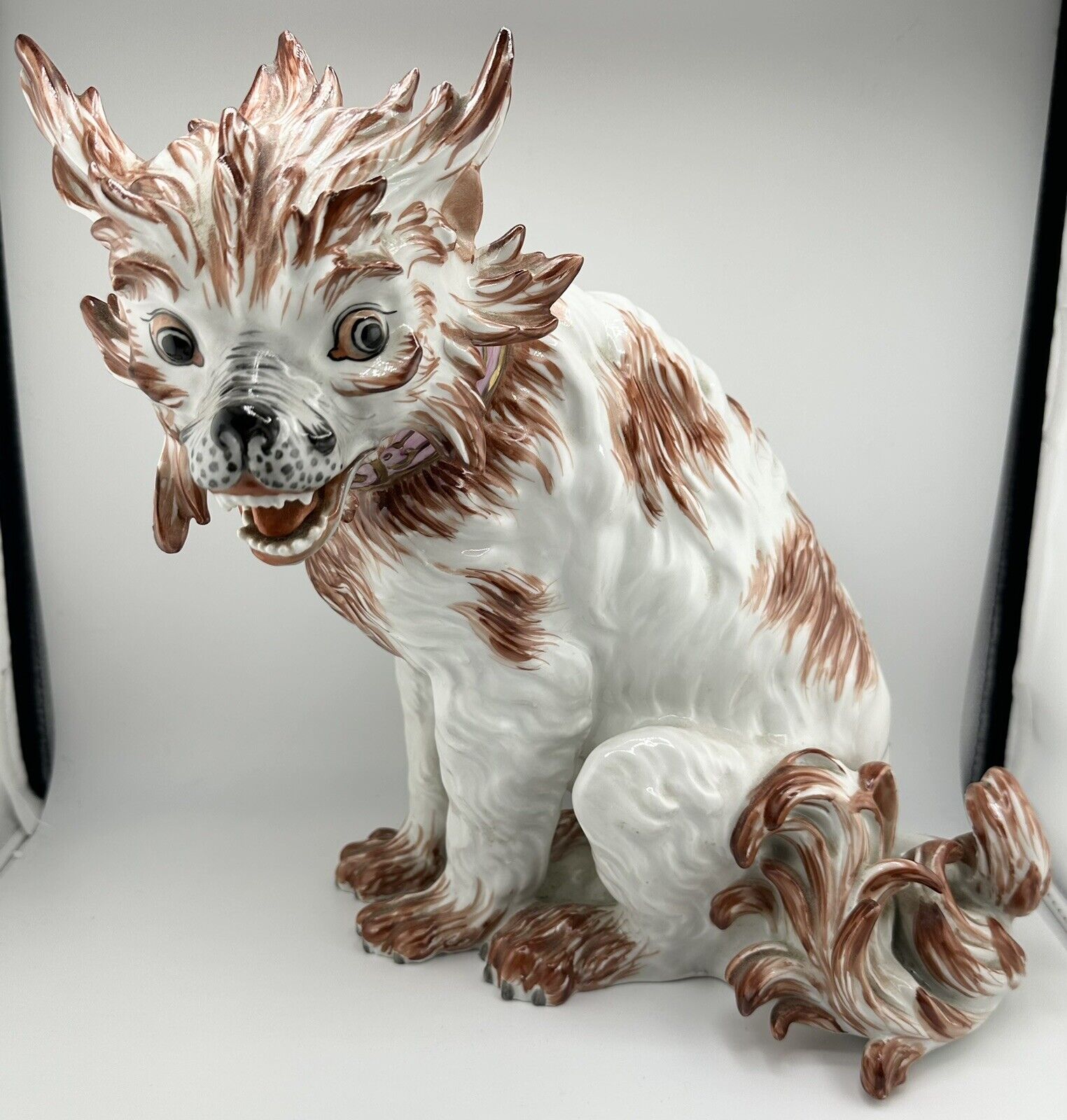 Dresden Meissen Potschappel Carl Thieme Porcelain Bolognese Terrier Dog Antique