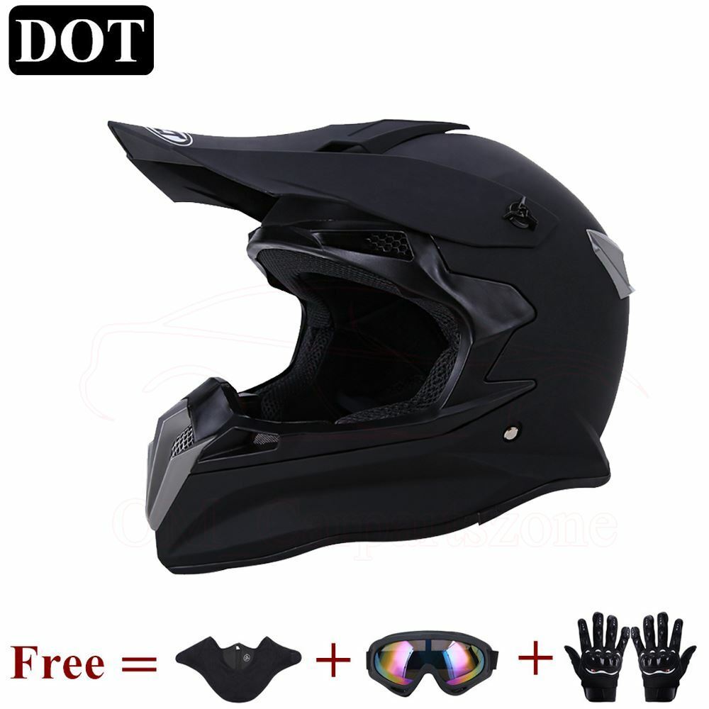 DOT Motocross Helmet Dirt Bike Offroad MX ATV Snowmobile UTV / Goggles Gloves