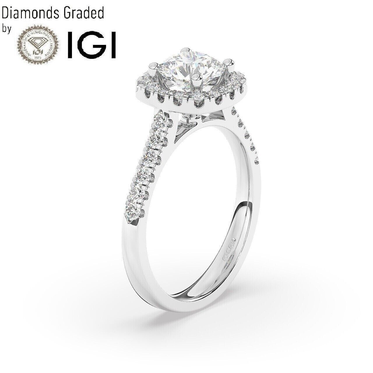 IGI ,D/VS1, 1.50 Ct Lab-Grown Round Diamond Engagement Ring , 950 Platinum